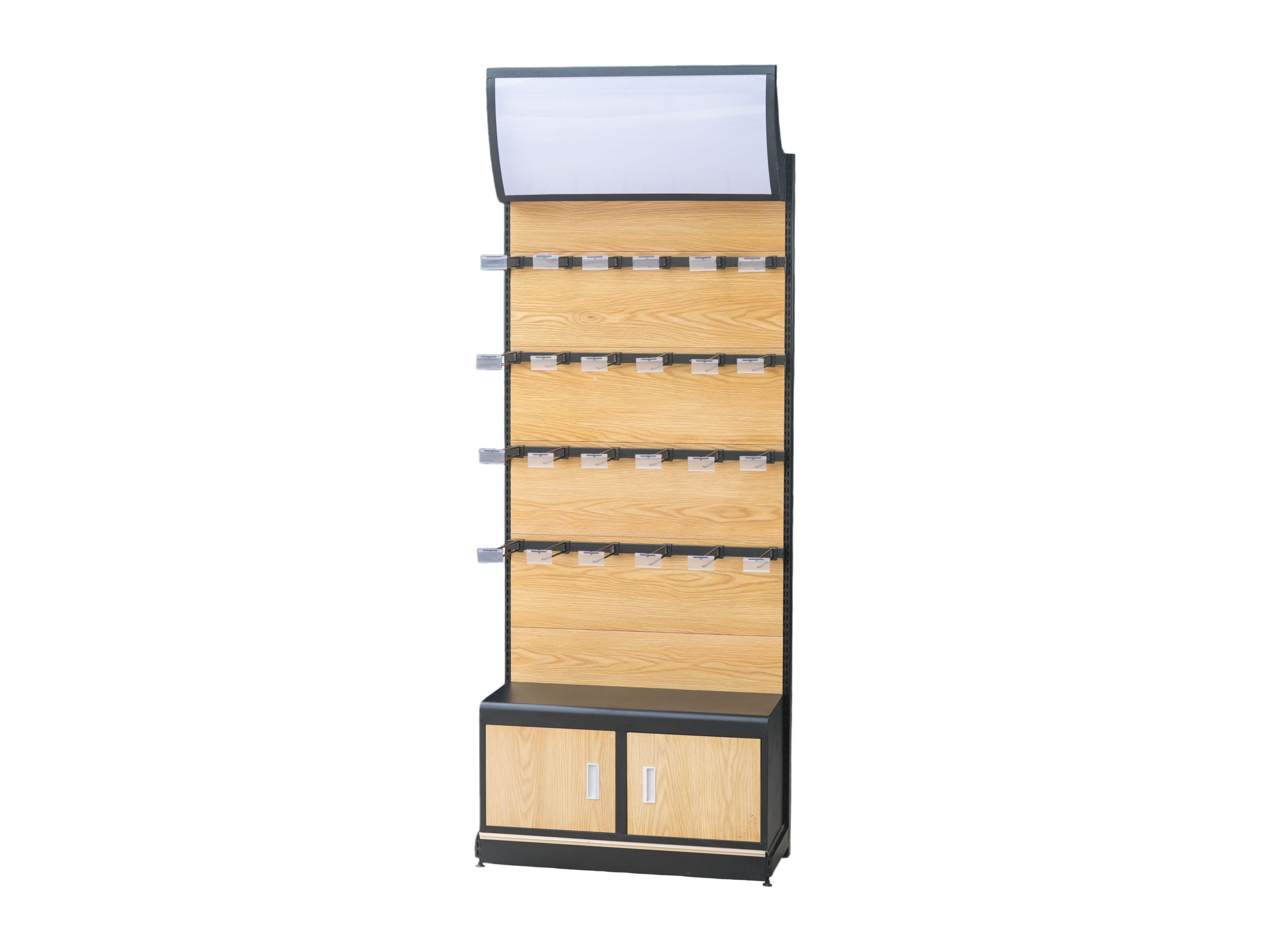 Customizable Display Rack with Light Box & Base Cabinet