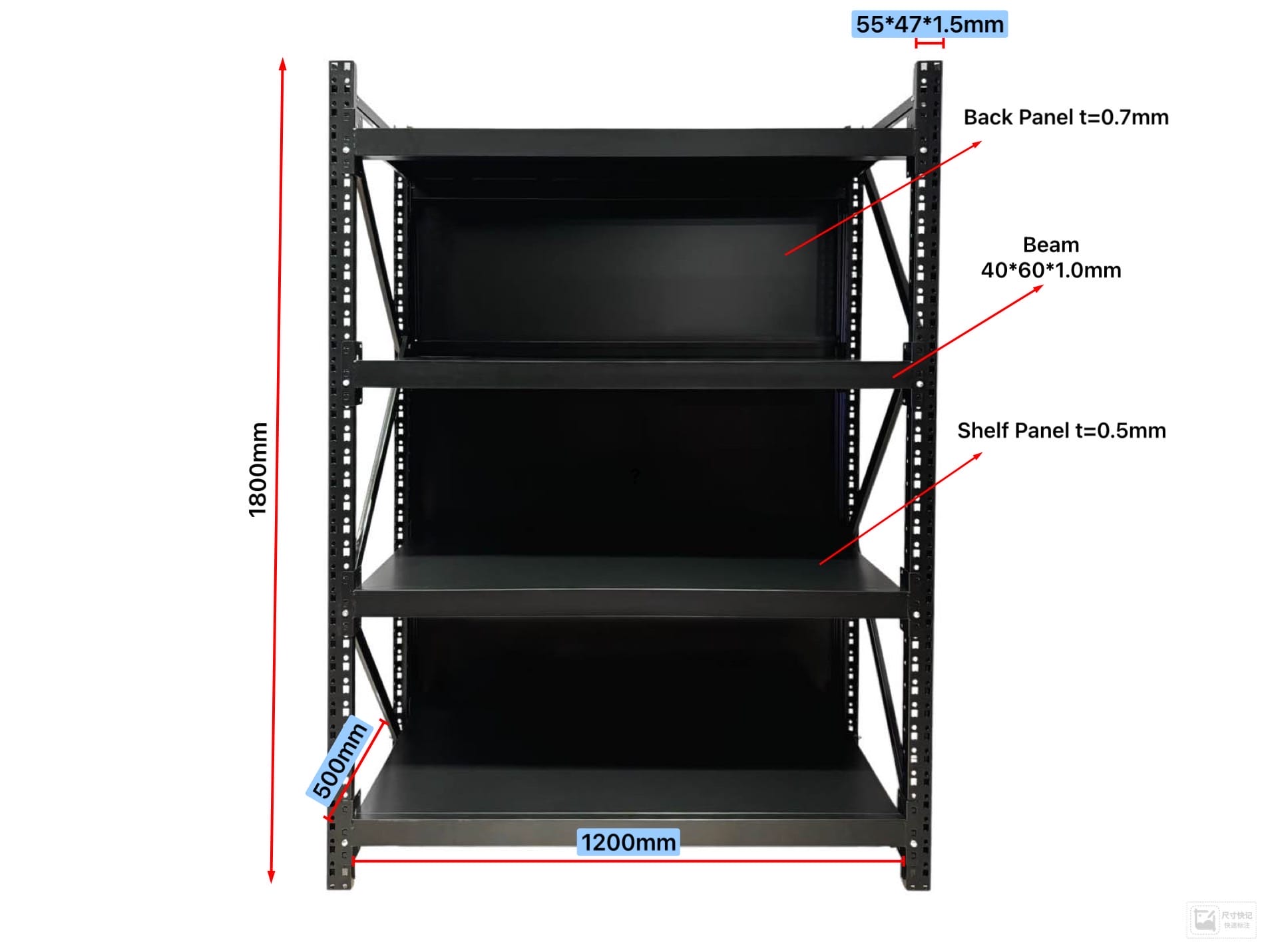 Medium-Duty Warehouse Storage Rack by JBX Shelf