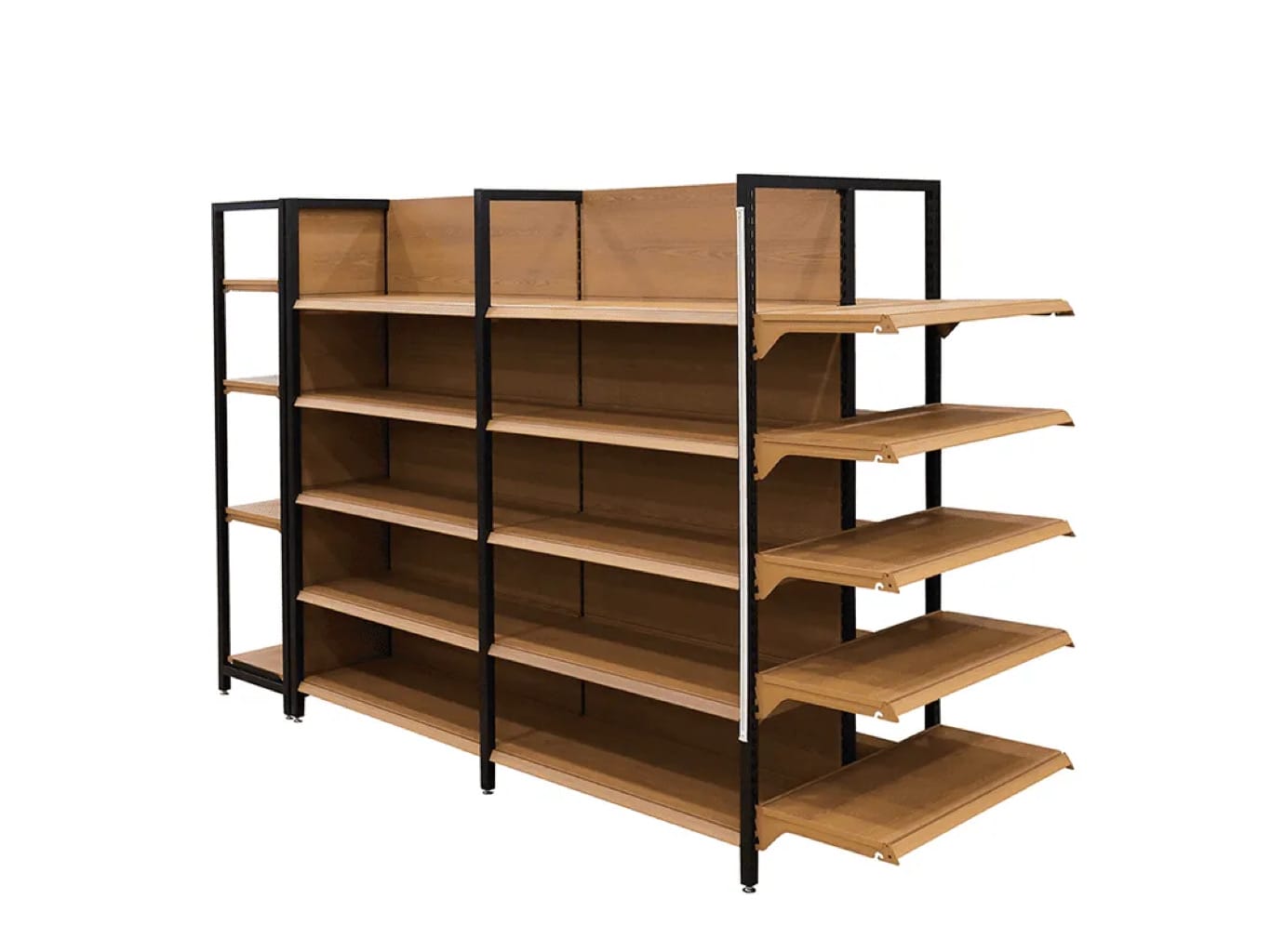 Four-columns Wood Grain Steel Shelf by JBX Shelf