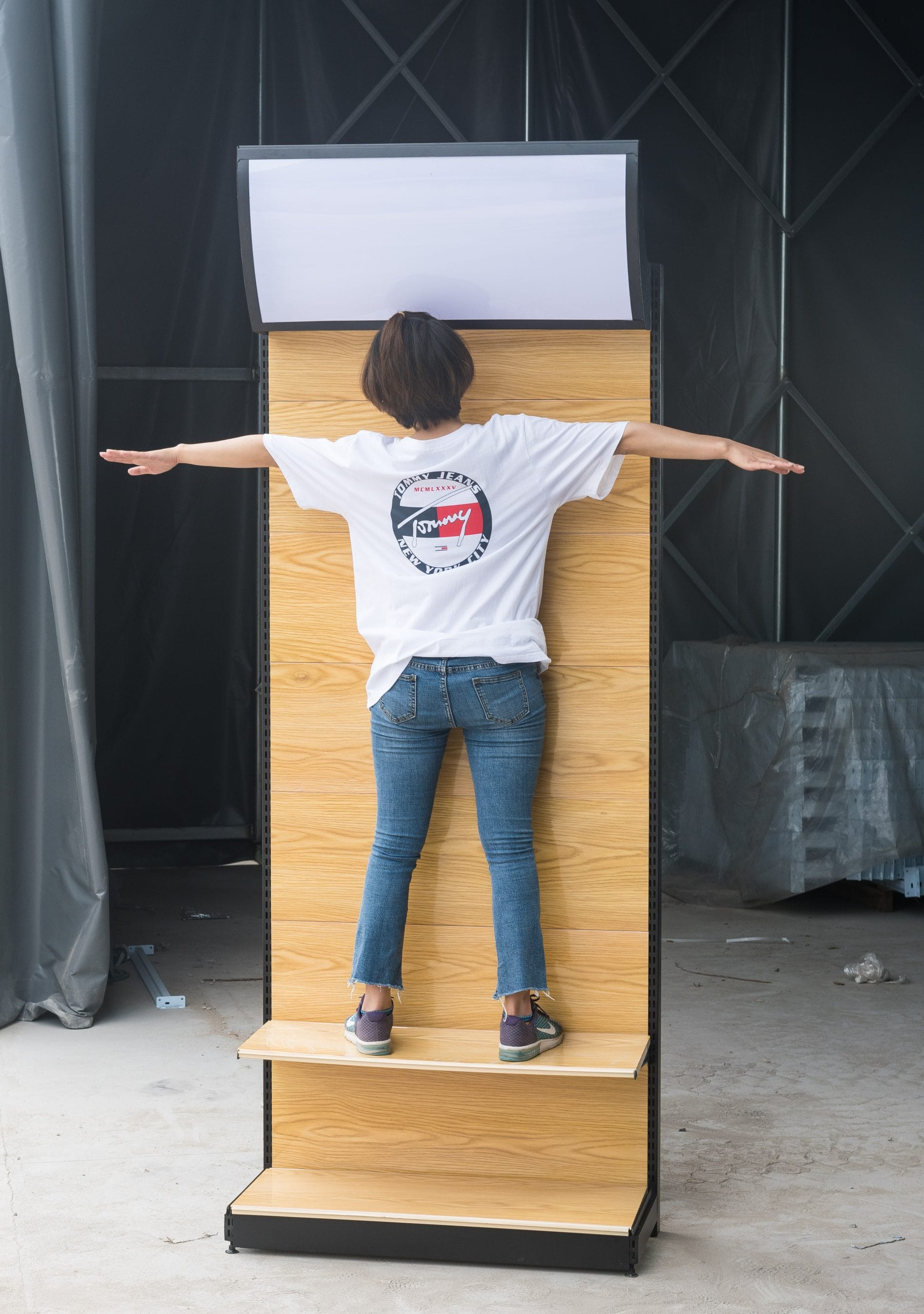 Customizable Display Rack with Light Box & Base Cabinet