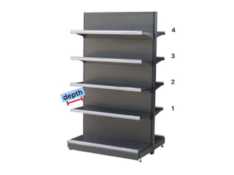 Upper shelves — depth and quantity